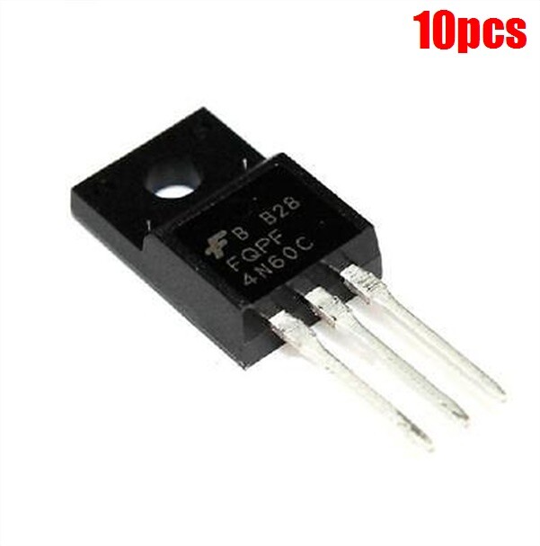 10Pcs N-Channel TO-220 600V Mosfet 4N60 FQPF4N60 4N60 Ic New go