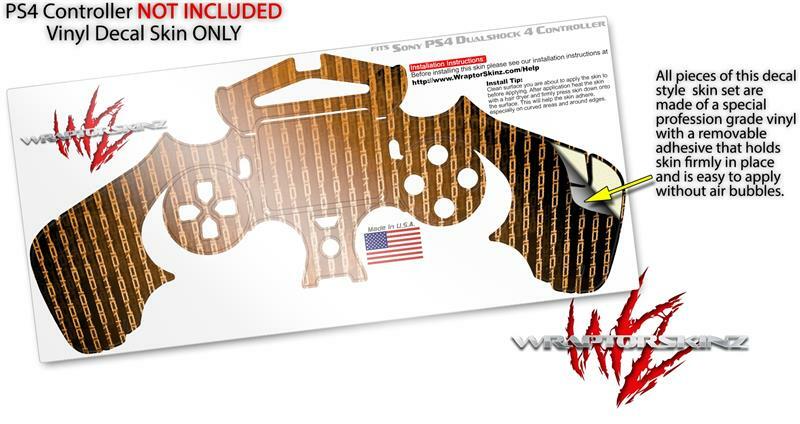 Skin for Sony PS4 Controller Binary Rain Orange