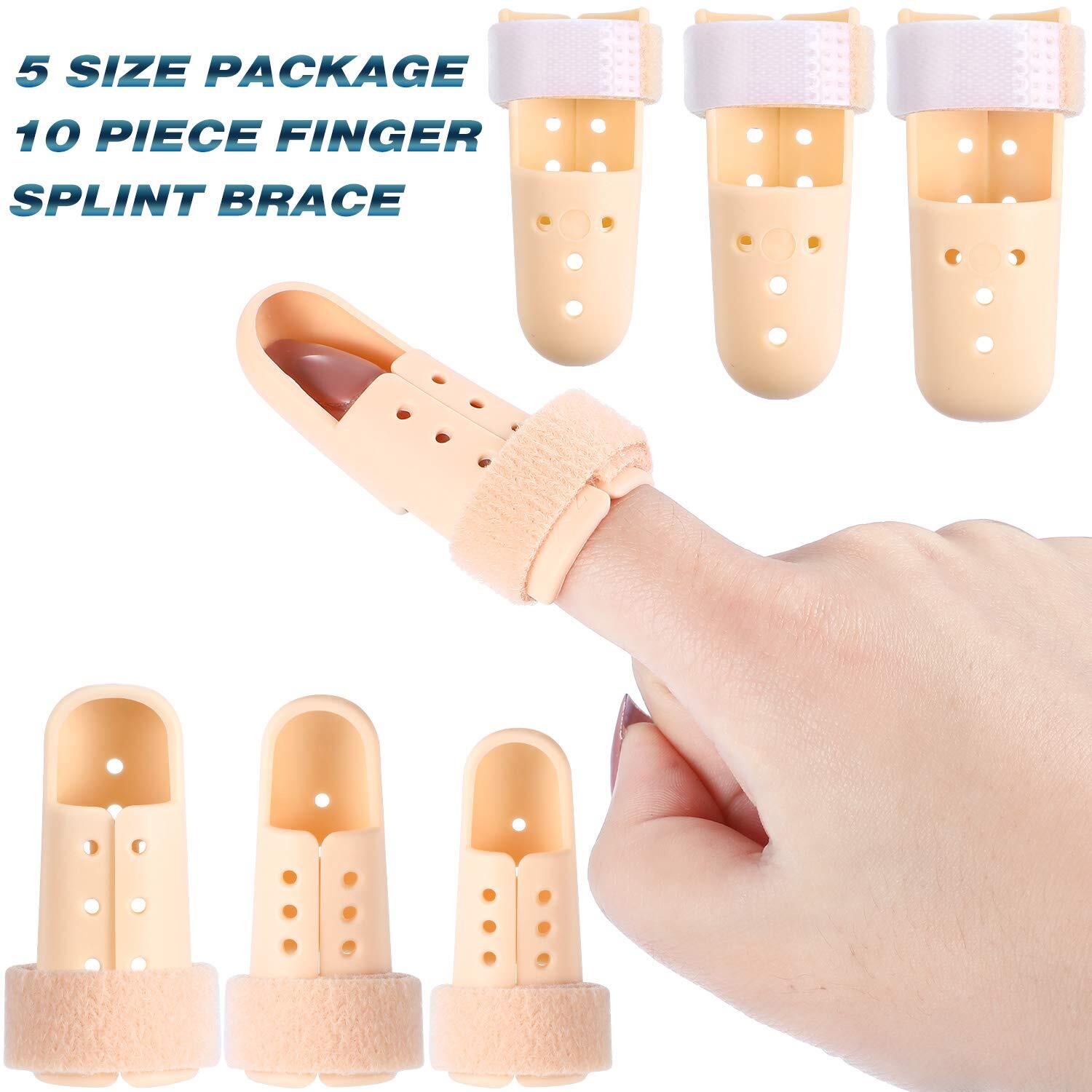 10 Pcs Finger Splint Brace Mallet Finger Splints Pinky Plastic Finger