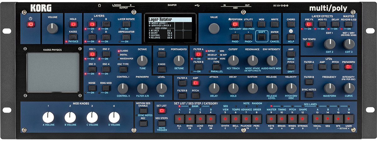 Korg MultipolyM Multi Poly M Analog Modeling Synthesizer Module ARMENS