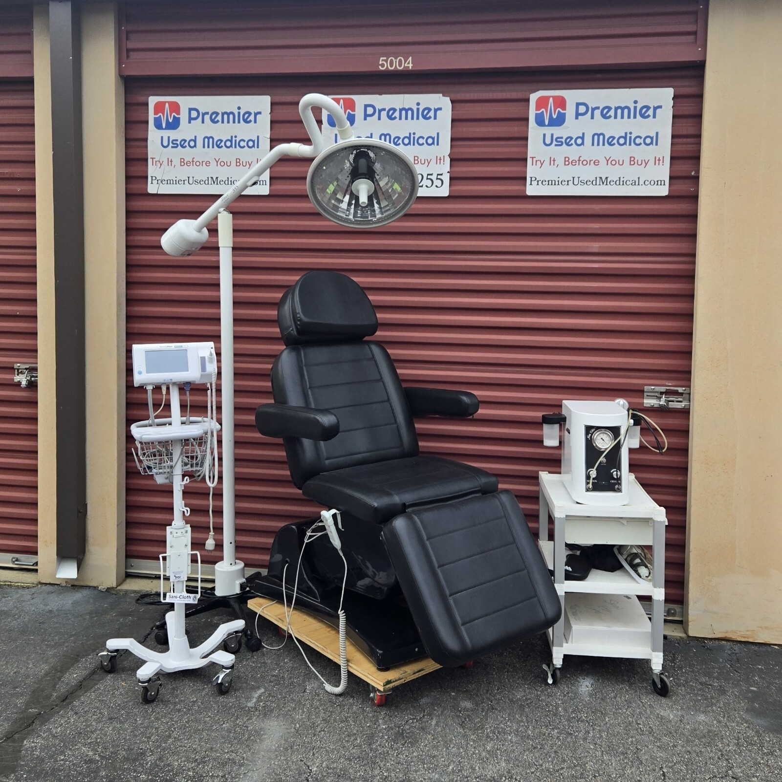 Exam Table Chair Medical Spa Black Upholstery Premier Used Medical Equipment