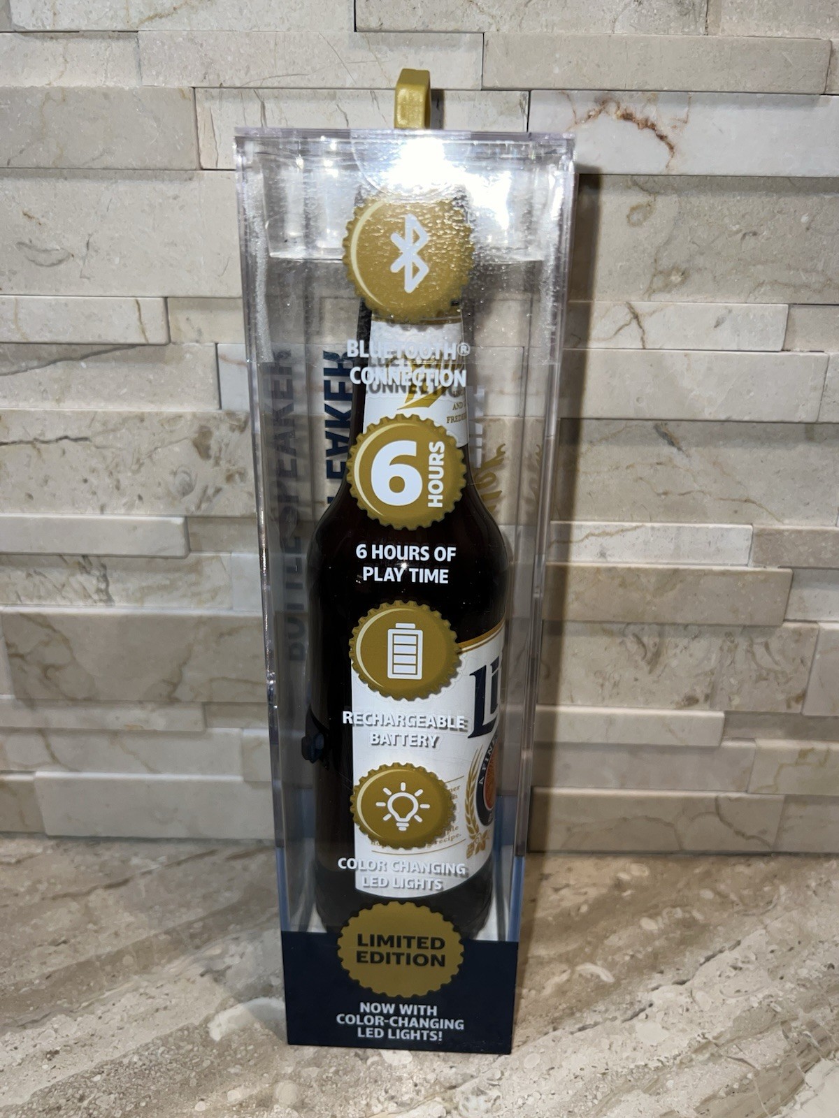 Miller Lite Bottle Bluetooth Speaker With Color Changing Led Lights LE