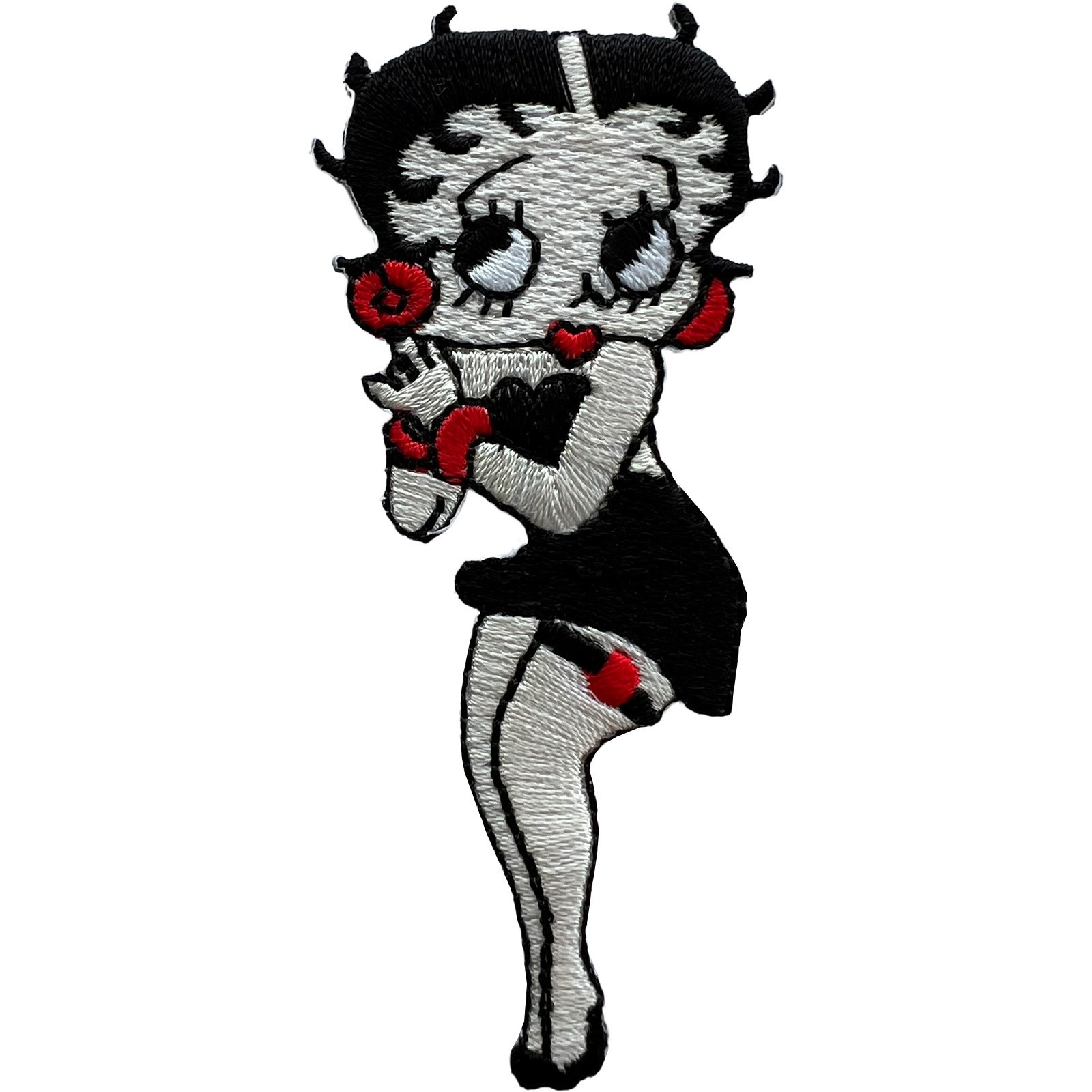 Betty Boop Black Dress Patch Embroidered Badge Iron Sew On T Shirt Jeans Clothes