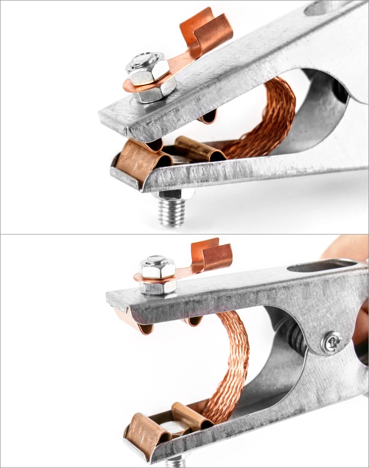 2 Pack Welding Ground Clamp 500A Copper Electroplated Earth Clip US Type Durable