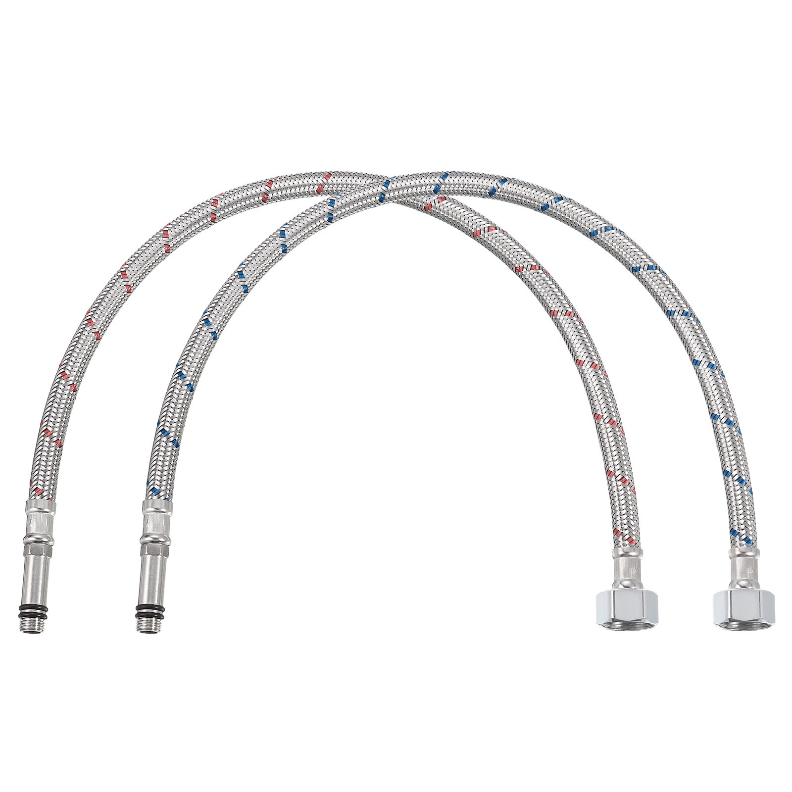 2pcs 20" Long Faucet Supply Line Connector G1/2 Female Thread x M10 Male