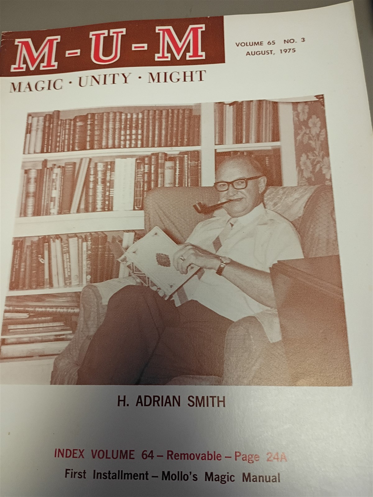H. Adrian Smith MUM Society of American Magicians Magazine Issue 1975 #9