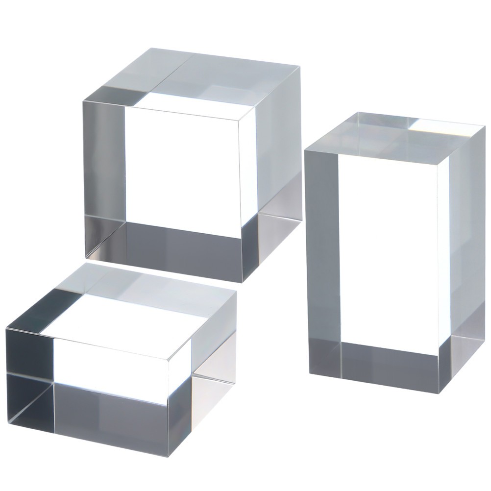 3 Pcs Acrylic Shooting Base Jewelry Box Riser Products Display Stands Showcase