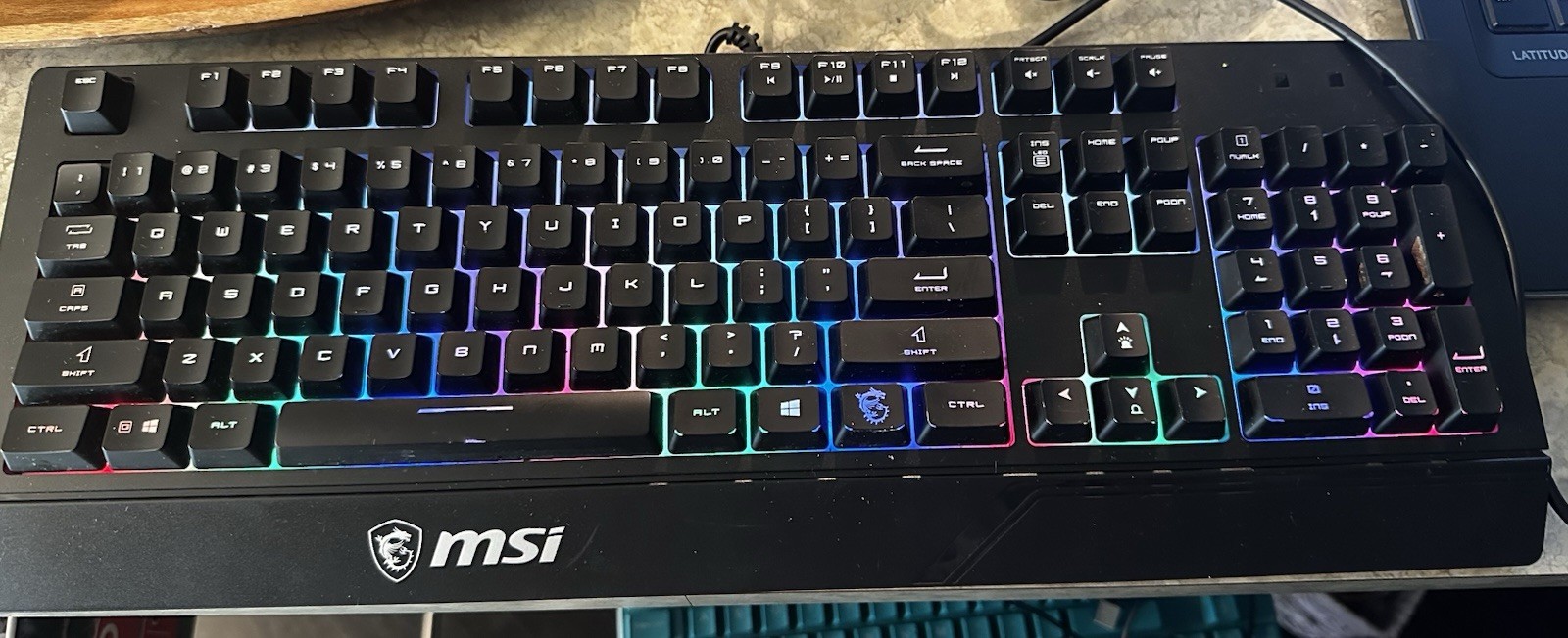 MSI Vigor GK20 GAMING Keyboard, Water Repellent, Static Multi-Color Backlit Keys