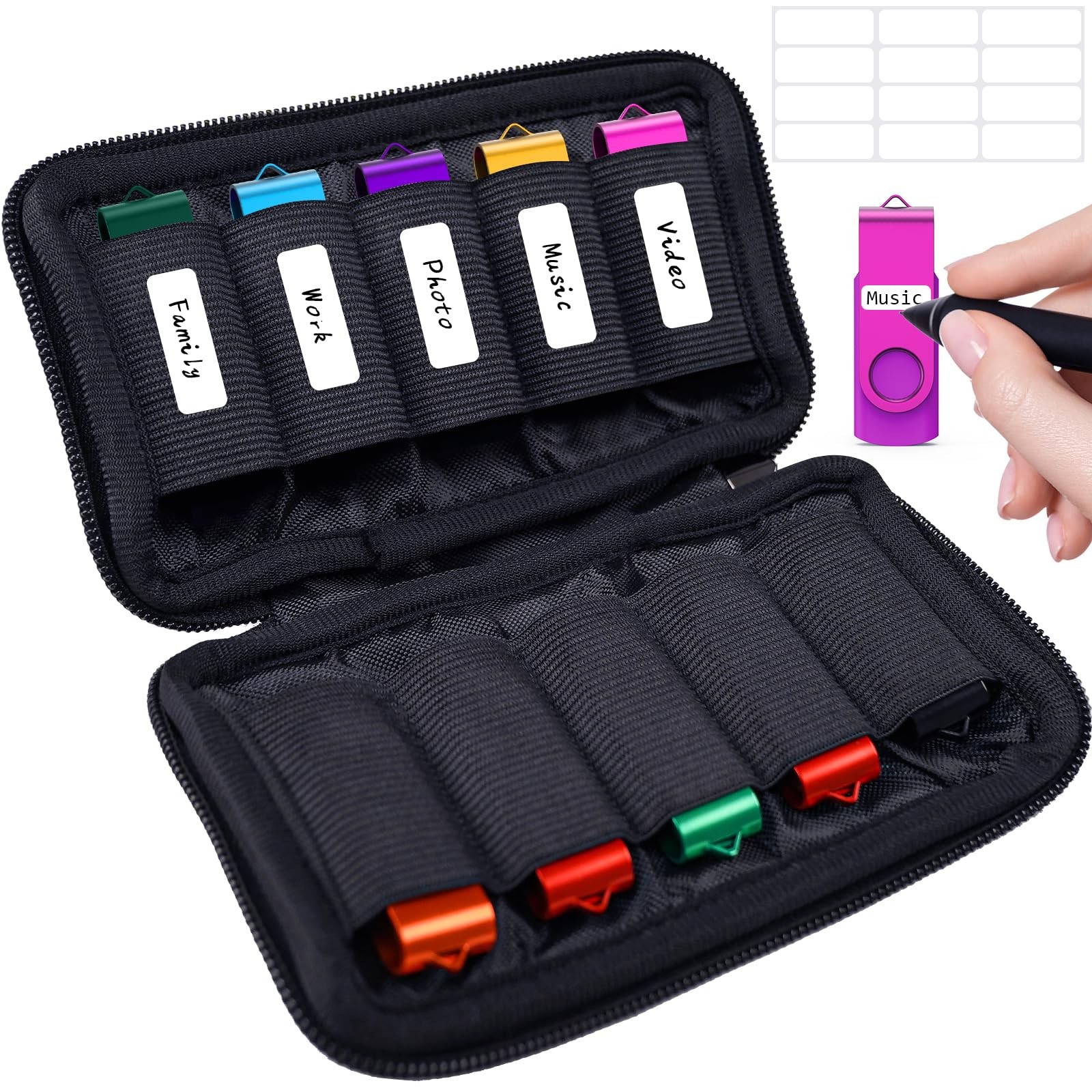 Flash Drive Case, USB Drive Holder, Storage Bag for Thumb Drive, Light Weight an