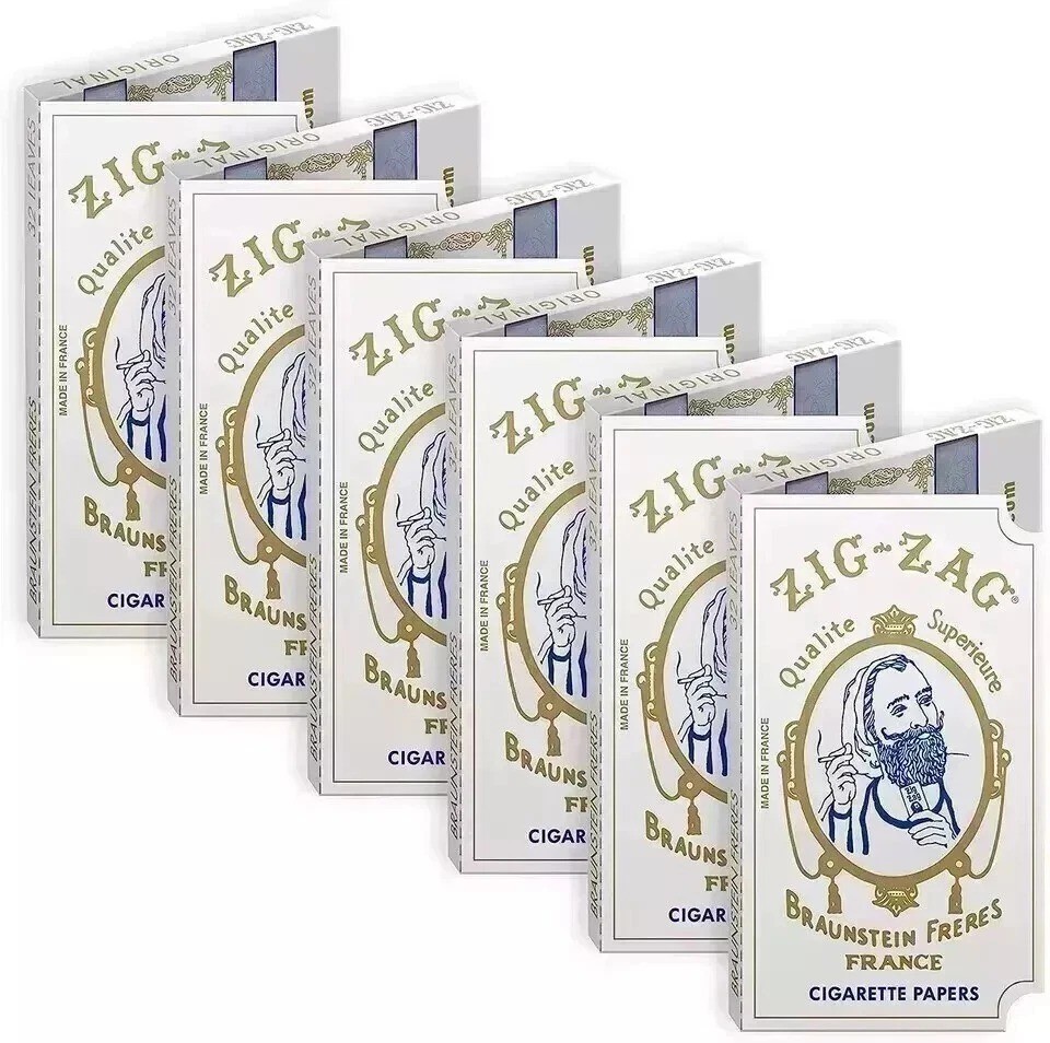 ZIG ZAG Rolling Papers - Original White 70 mm Paper - 32 Count Pack of 6