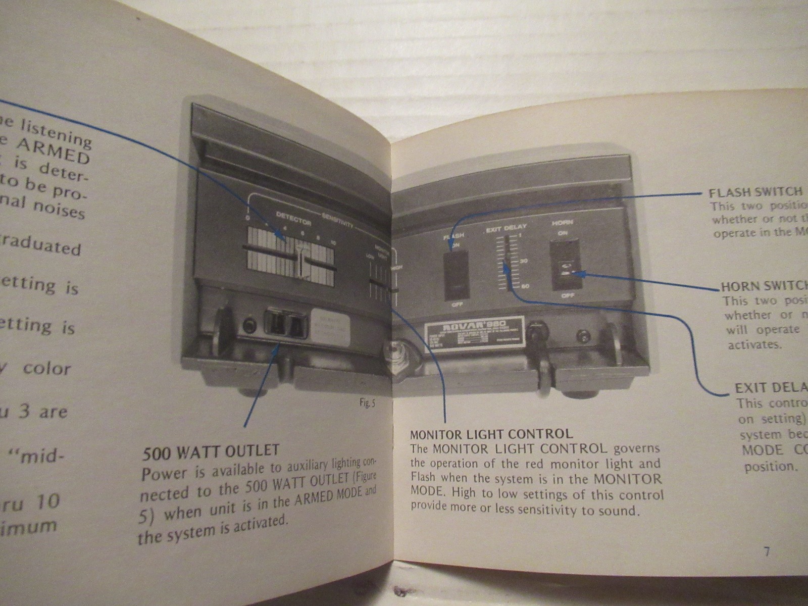 Manual for NOVAR 980 Security System