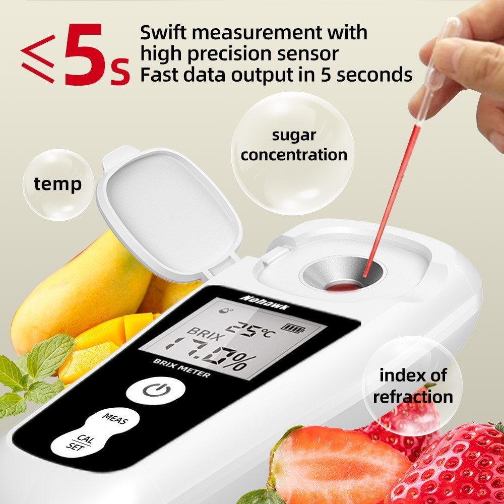Digital Refractometer Test Sugar Drinks Brix Professional Saccharometry