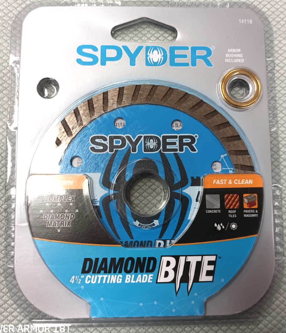 Spyder 14116 Masonry Diamond Cutting Wheel Turbo Rim 4-1/2" New Sealed