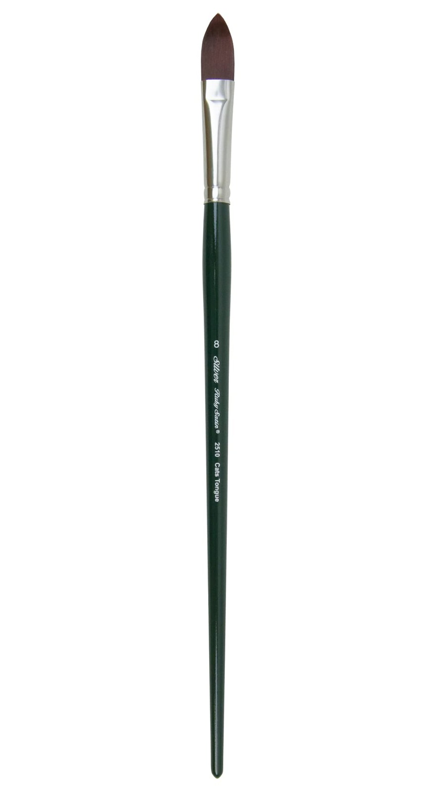 2510-8 Ruby Satin Cats Tongue Paintbrush for Oil, Acrylic, and Heavy Body Pai...