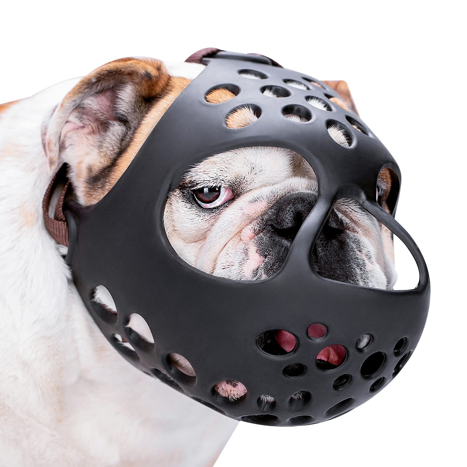 Short Snout Dog Muzzle, Soft Silicone Flat Faced Muzzle for French Bulldog Sh...