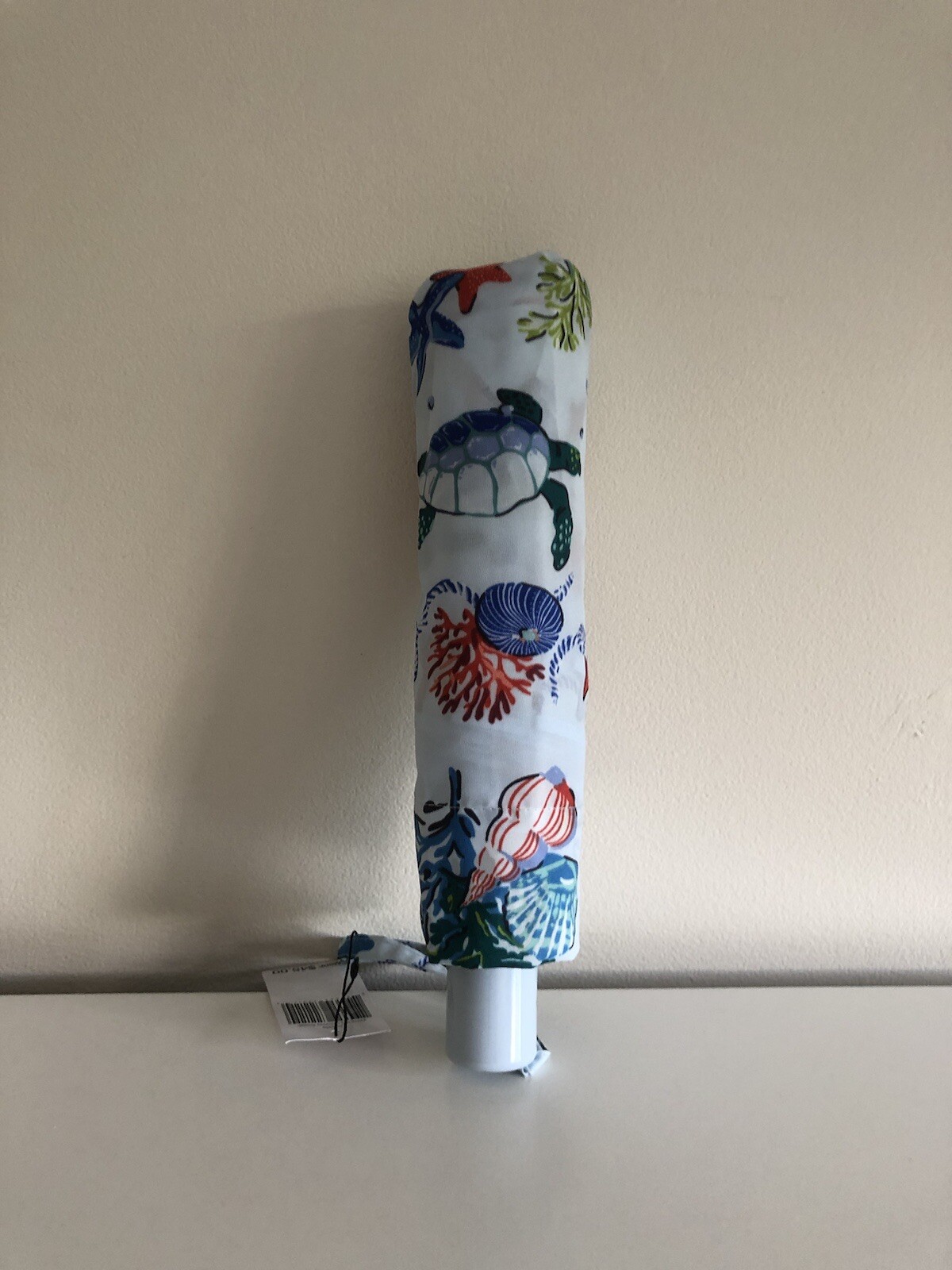 Vera Bradley Umbrella Full Size Automatic Folding ANCHORS AWEIGH Sea Life/Ocean