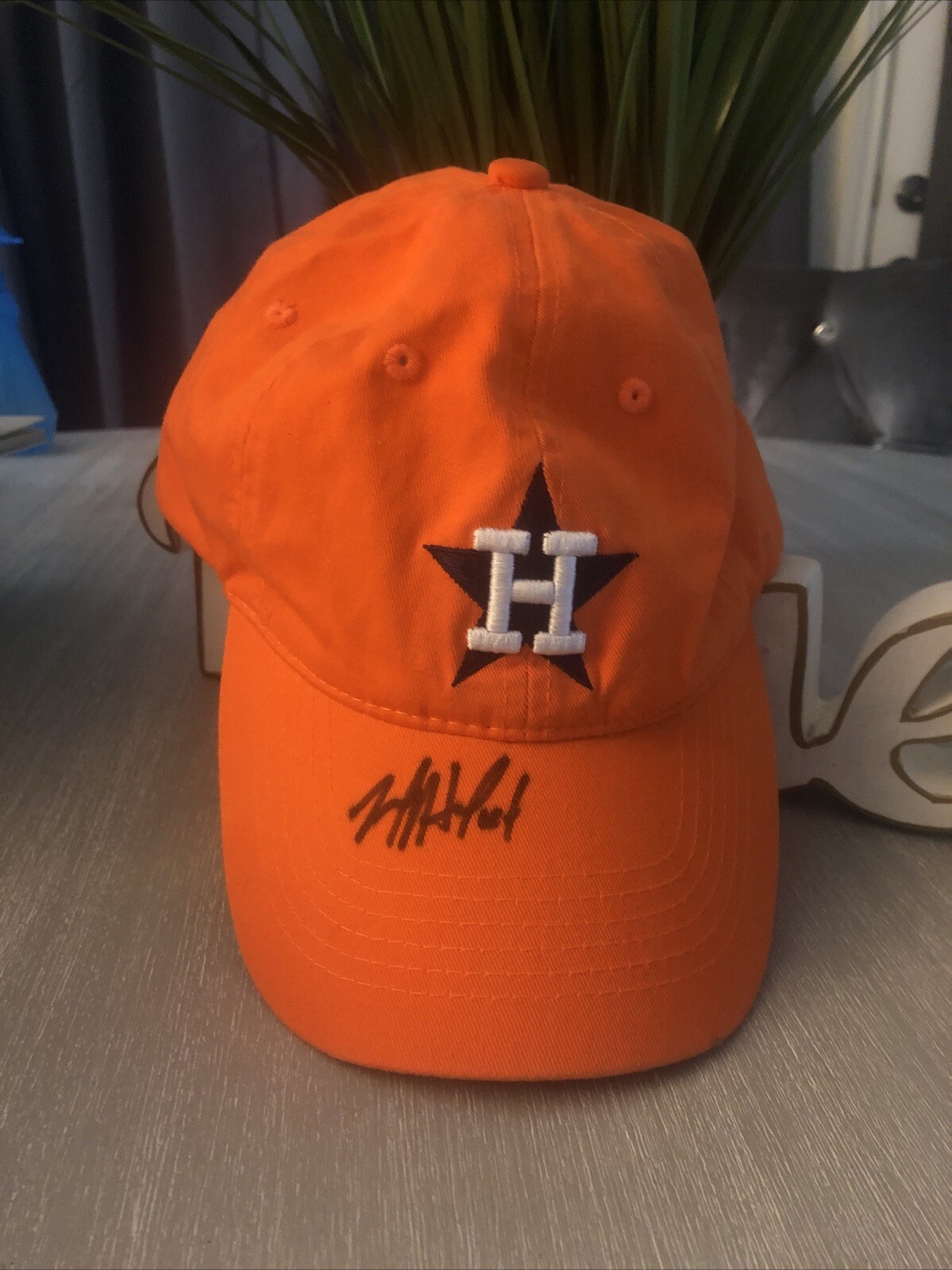 Lucas Harrell Signed Astros Hat