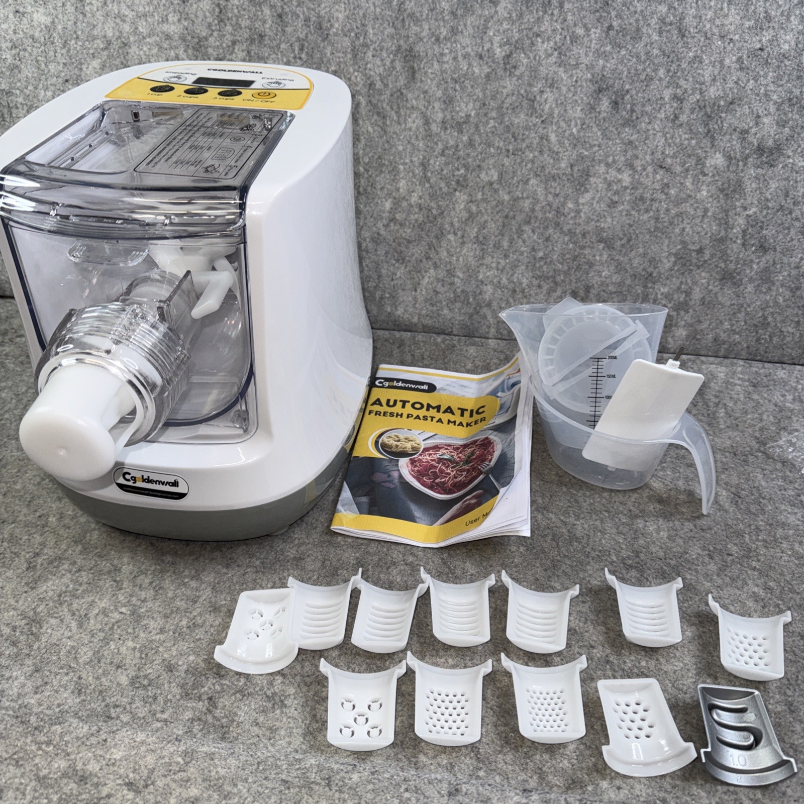 Automatic Pasta Maker Machine Electric, Digital Control with 12 Shape Discs