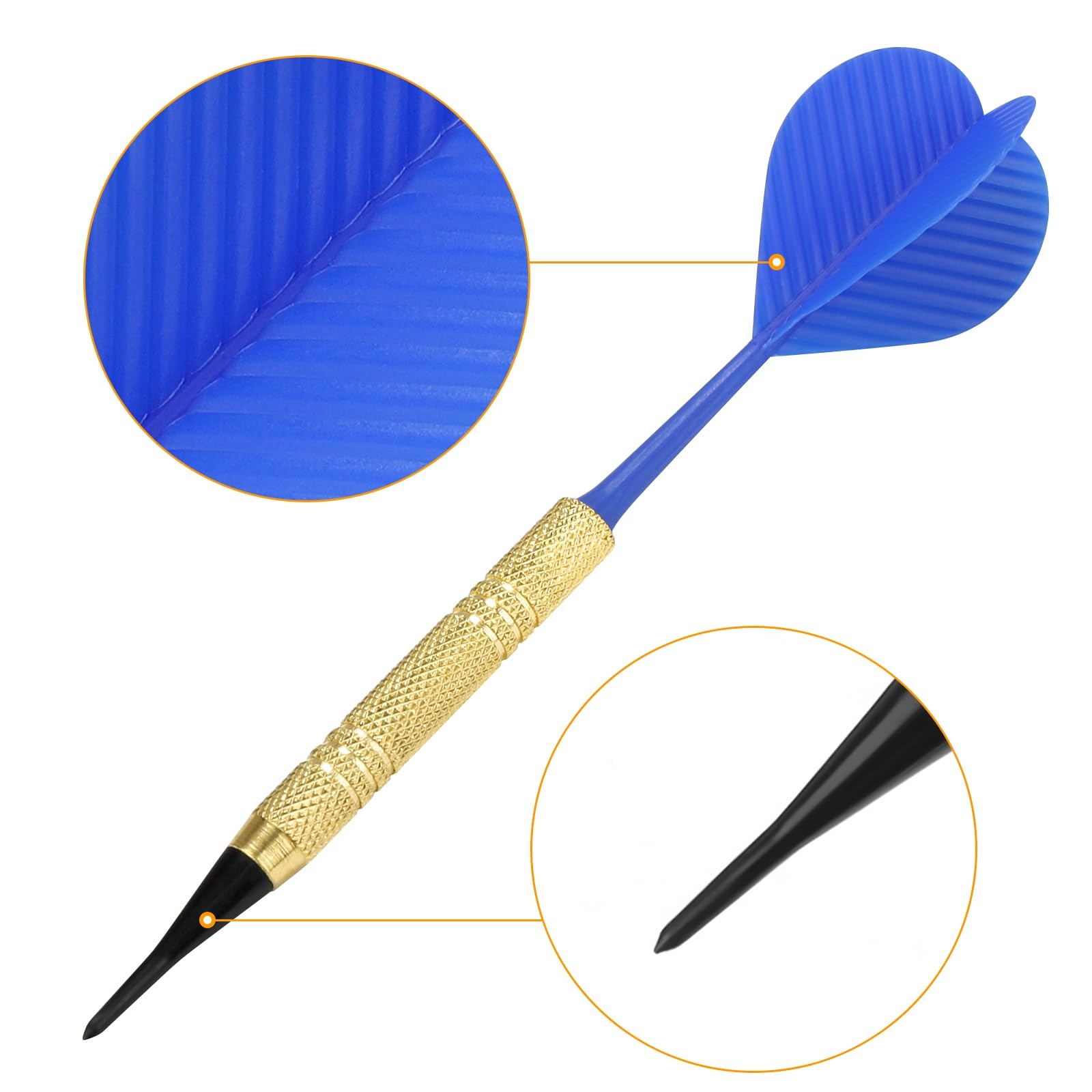 Accmor Soft Tip Darts, Bar Dart, Plastic Tip Darts Set, Attach Extra 100 Black 2