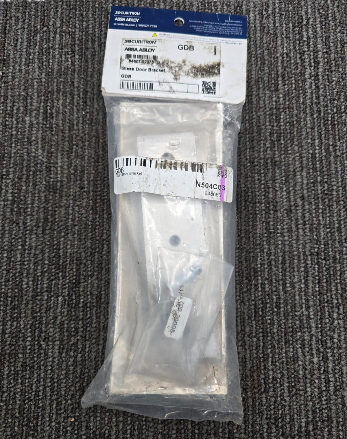 Securitron GDB -VM600 Glass Door Bracket For VM600, Dual voltage 12/24V DC