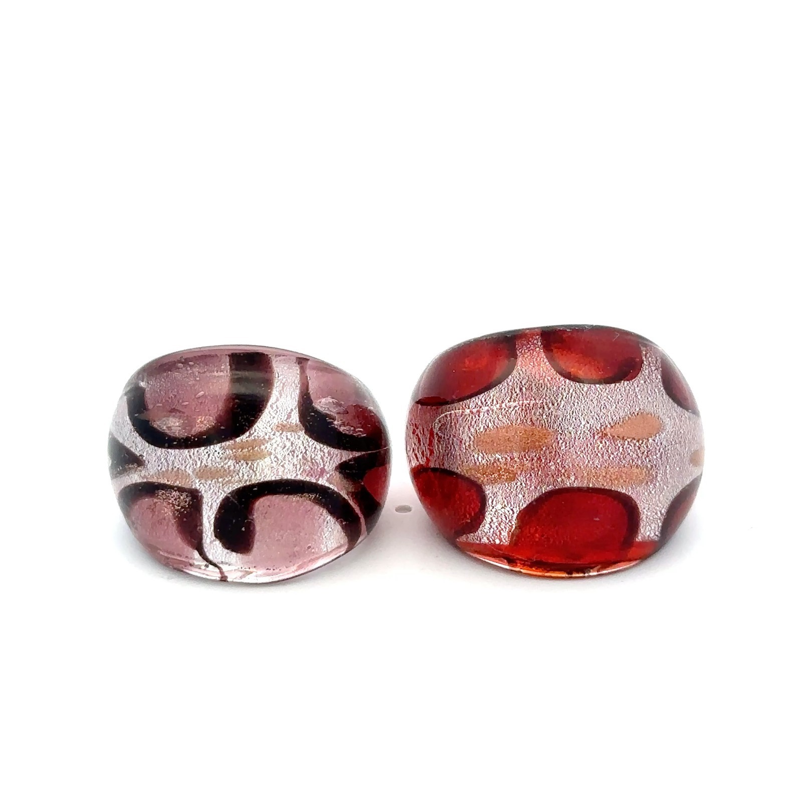 Murano Hand Blown Art Glass Rings (Lot Of 2) Size 7.75