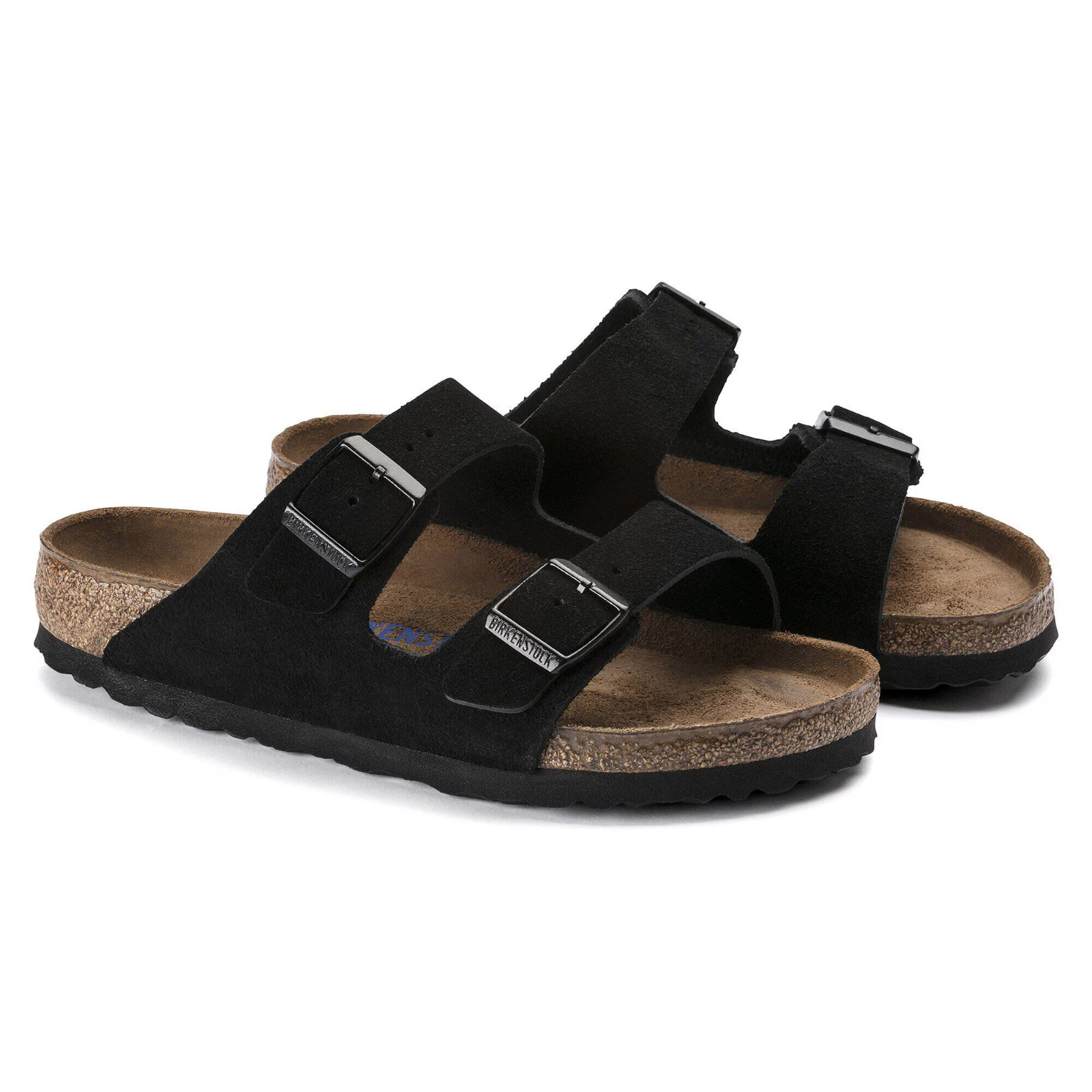 Birkenstock Arizona Soft Footbed Suede Leather  EU37-45 Black Unisex sandals