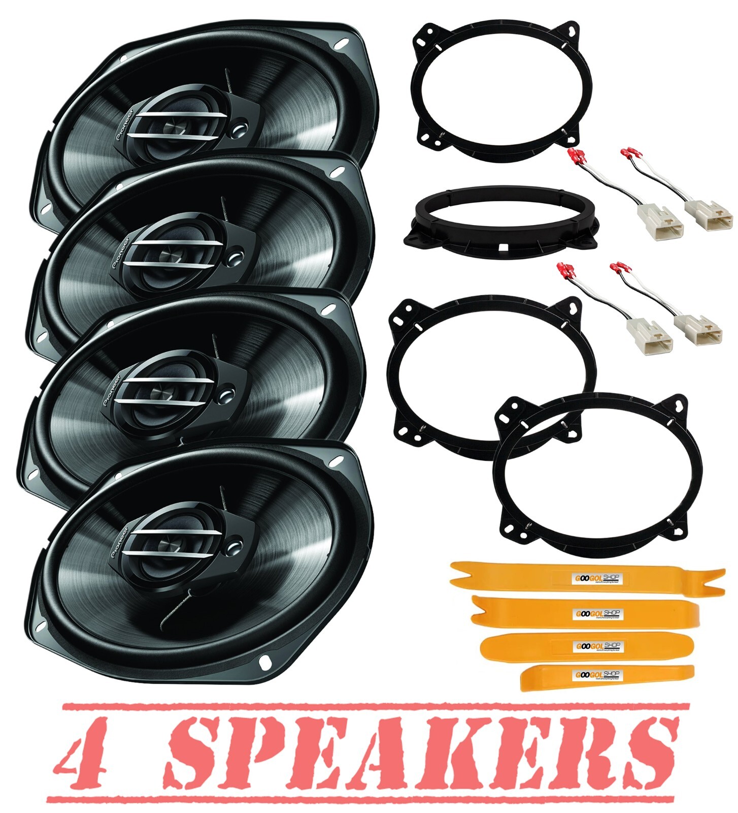Pioneer 400 watt 6x9" Front Door & Rear Deck Speakers for 2002-2011 Toyota Camry