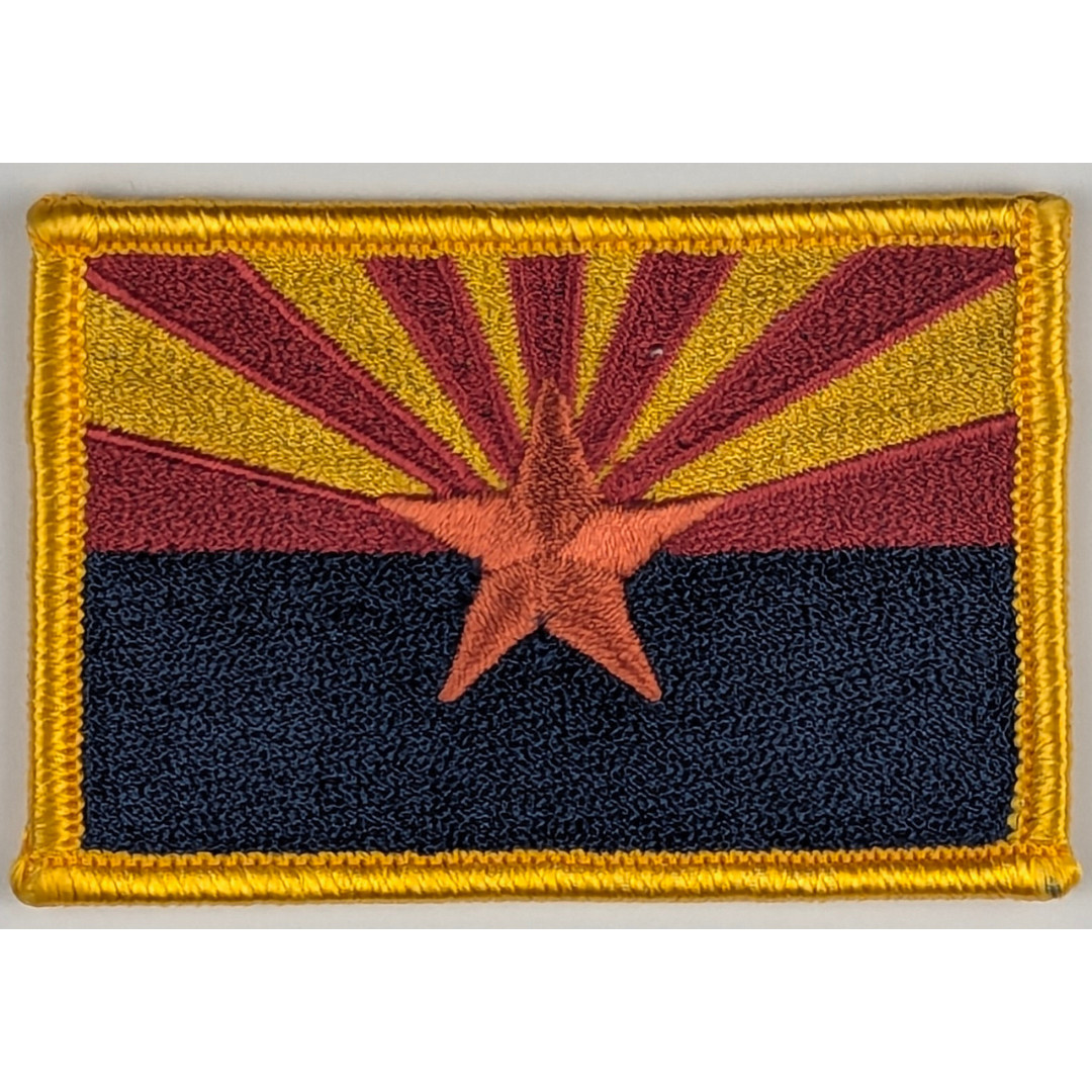 Arizona State Flag Patch - Sew-On - Gold Border