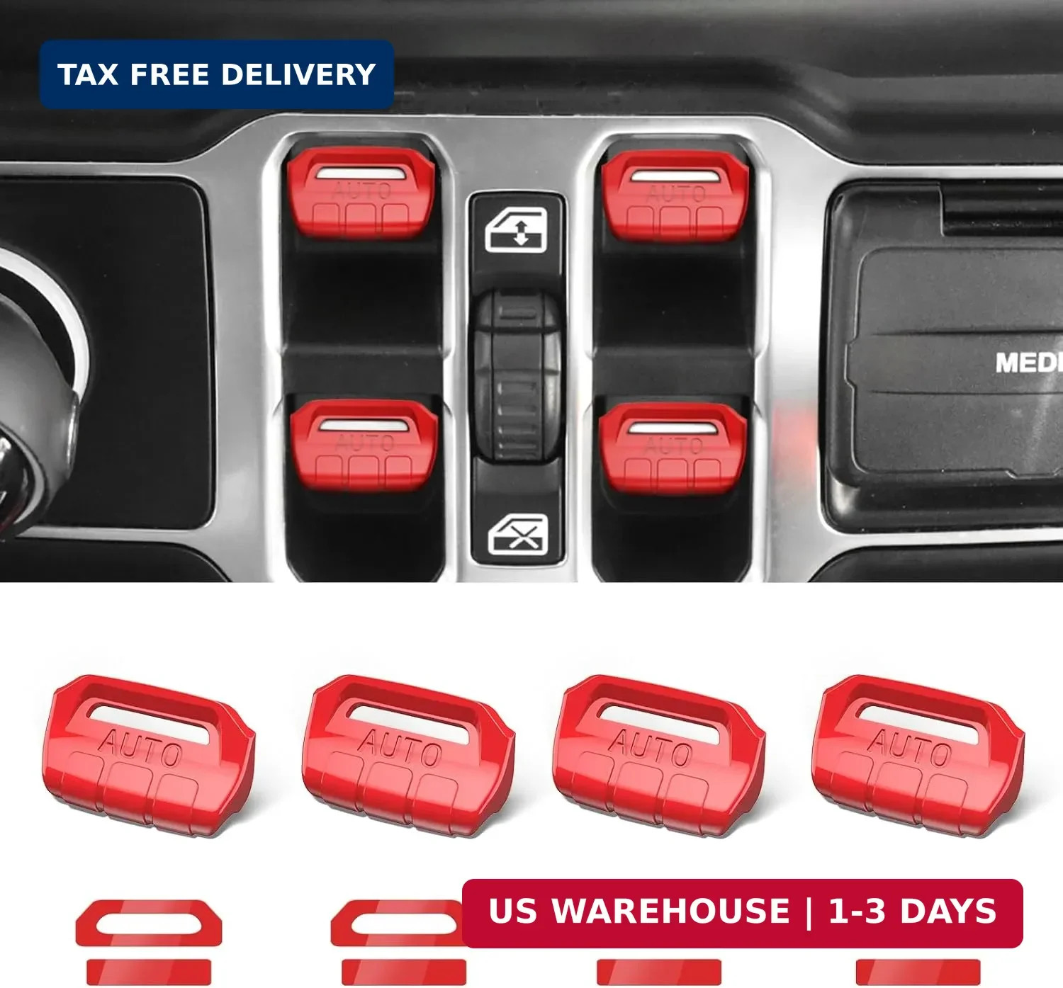 DIAMOOKY 4PCS Upgraded Window Switch Button Cover Compatible with Jeep Wrangler