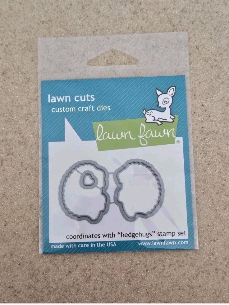 RARE LAWN FAWN LAWN CUTS CUSTOM CRAFT STEEL DIE HEDGEHUGS CUTTING SCRAPBOOK CARD
