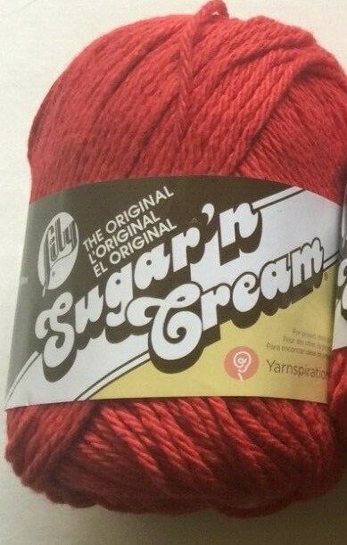 3 Skeins Lily Sugar 'n Cream 100% Cotton Yarn  2.5 oz  "RED"