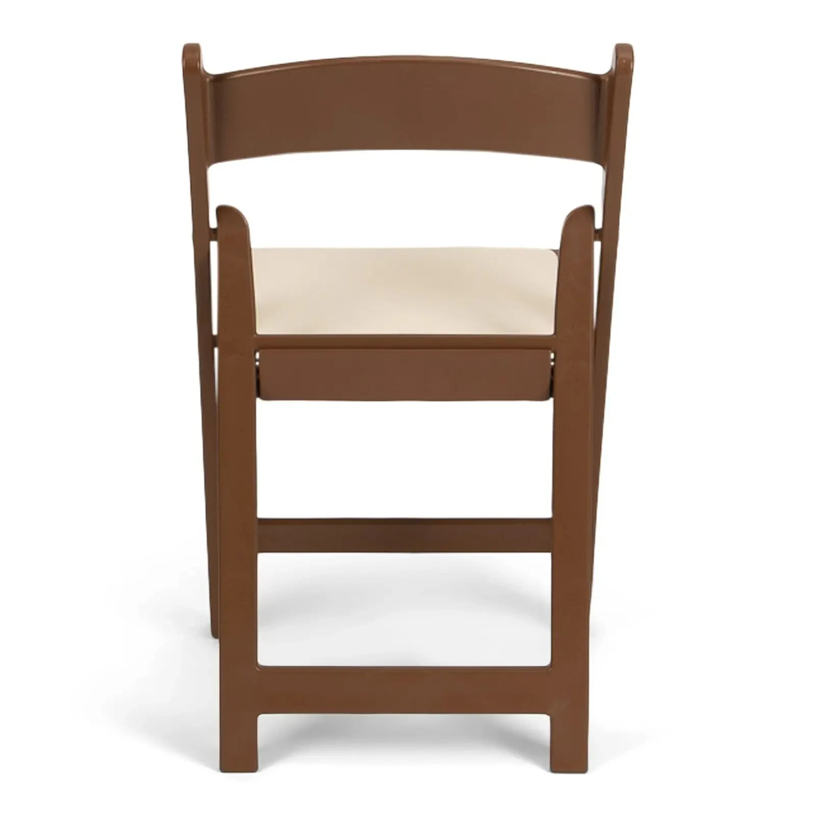 100 PACK Brown Resin Folding Chair with Black Vinyl Padded Seat
