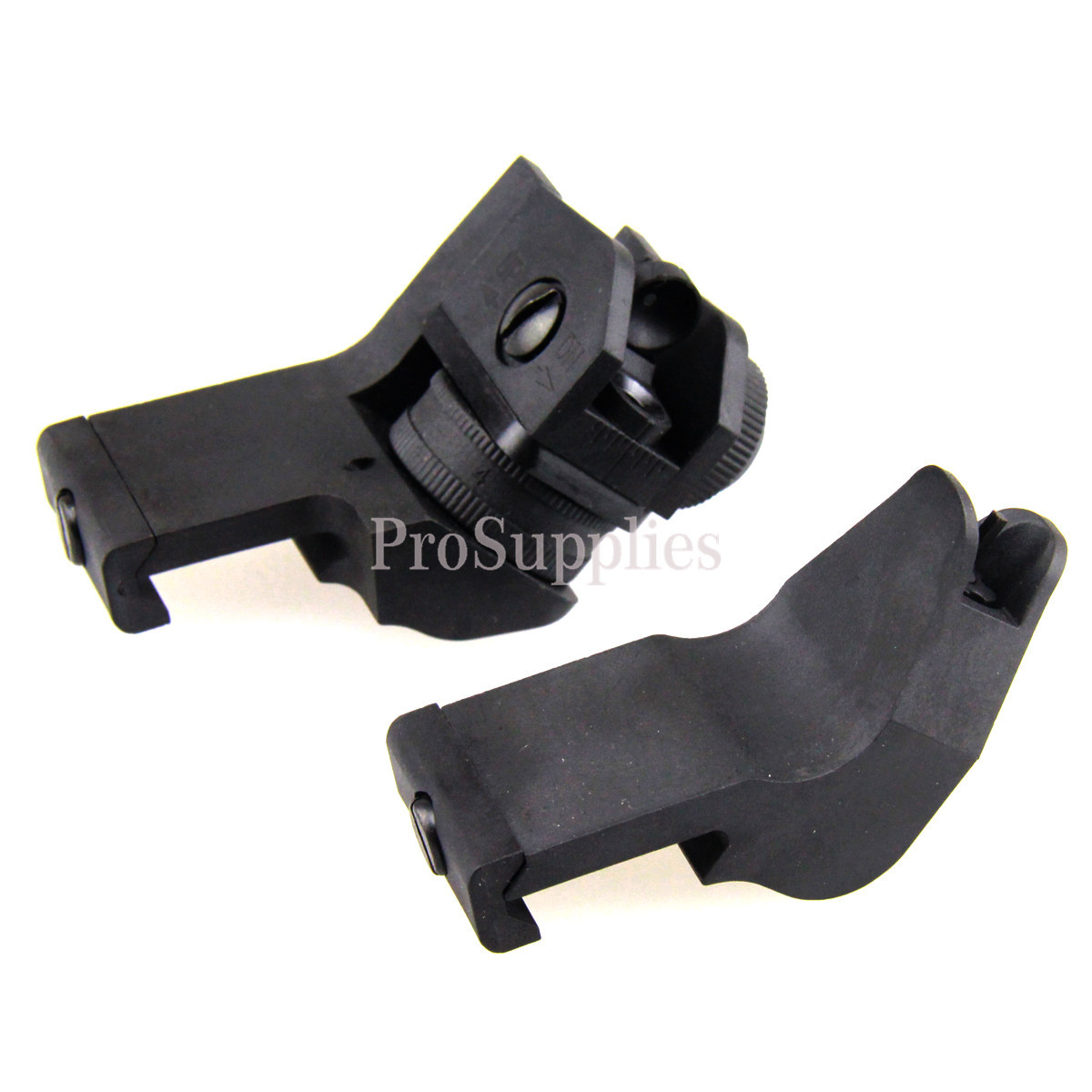 Black Front & Rear 45 Degree Rapid Transition BUIS Backup Polymer Sight