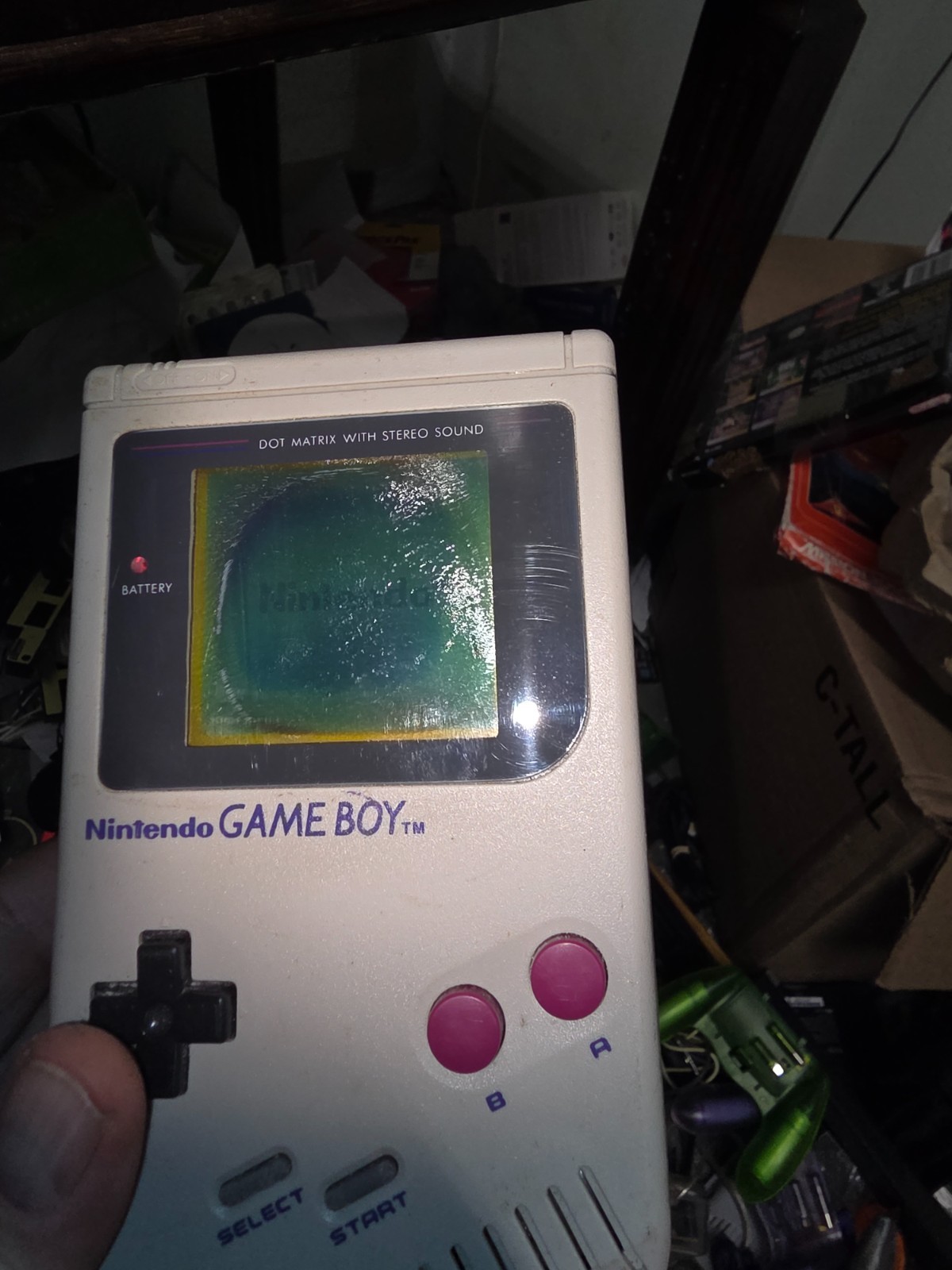 Powers On/works but cant see well needs LCD Gameboy Original DMG-01 Console #J17