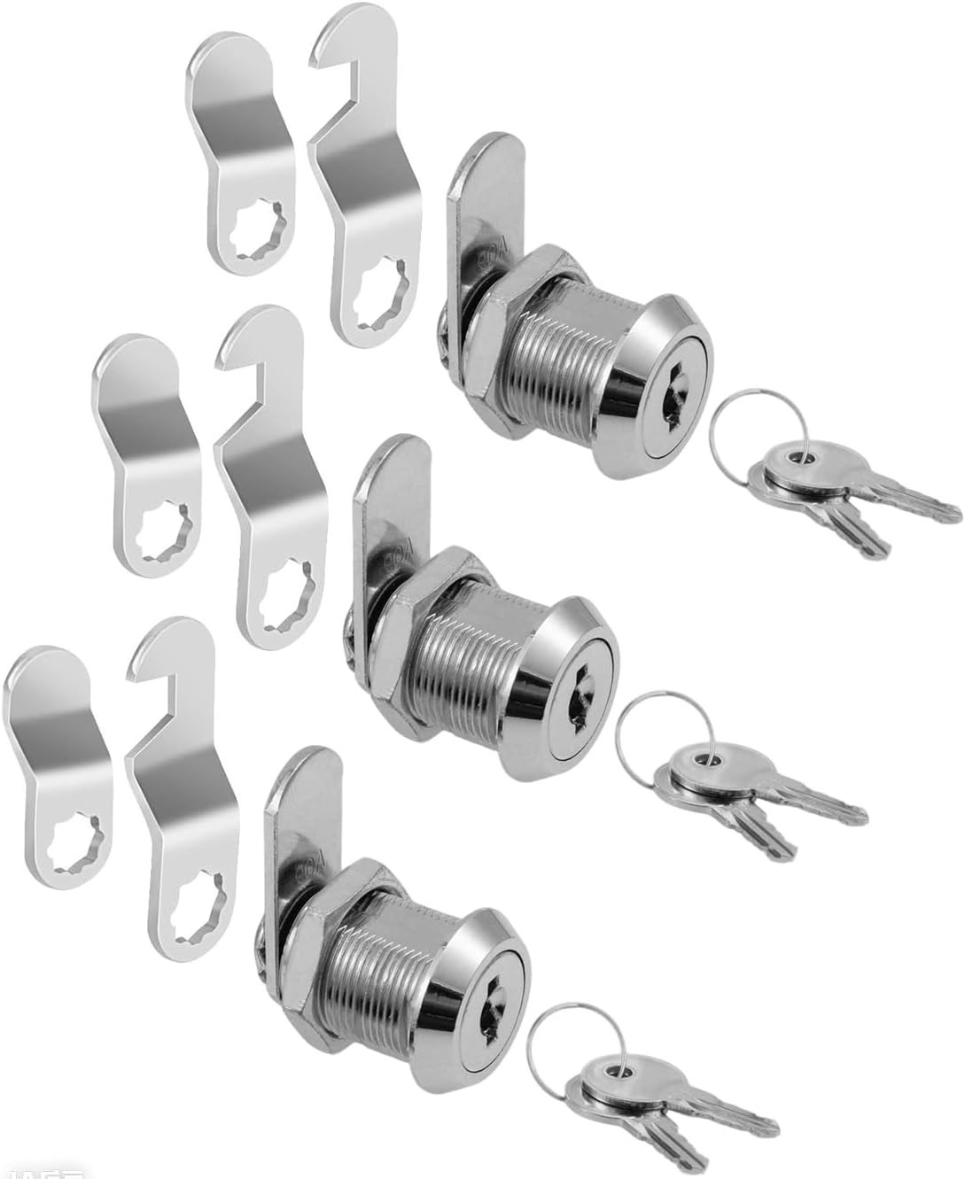 Cerraduras de leva de aleación de zinc de 5/8" (paquete de 3) con llaves iguales