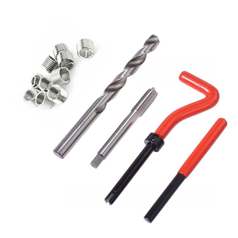 15PC M12 x 1.5 Thread Repair Tool Stainless Helicoil Wire Insert Kit