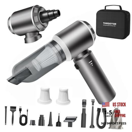 Car Vacuum Portable Cordless, 20000Pa 4-in-1 Handheld Cleaner & Air Silver