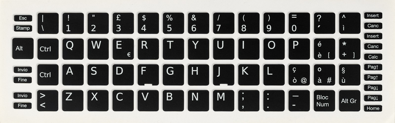 REPLACEMENT ITALIAN it-IT KEYBOARD STICKER KEY LAPTOP BLACK 13x13mm