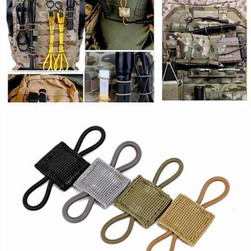10PCS Elastic Molle PTT Retainer Ribbon Buckle Tactical Backpack Accessories