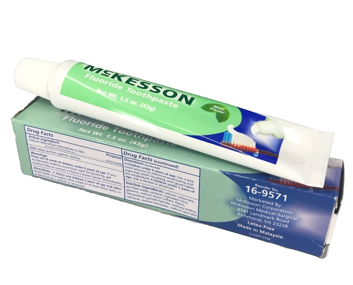 McKesson FLUORIDE Toothpaste Mint Flavor - 1.5 oz/ 43g *Check Description