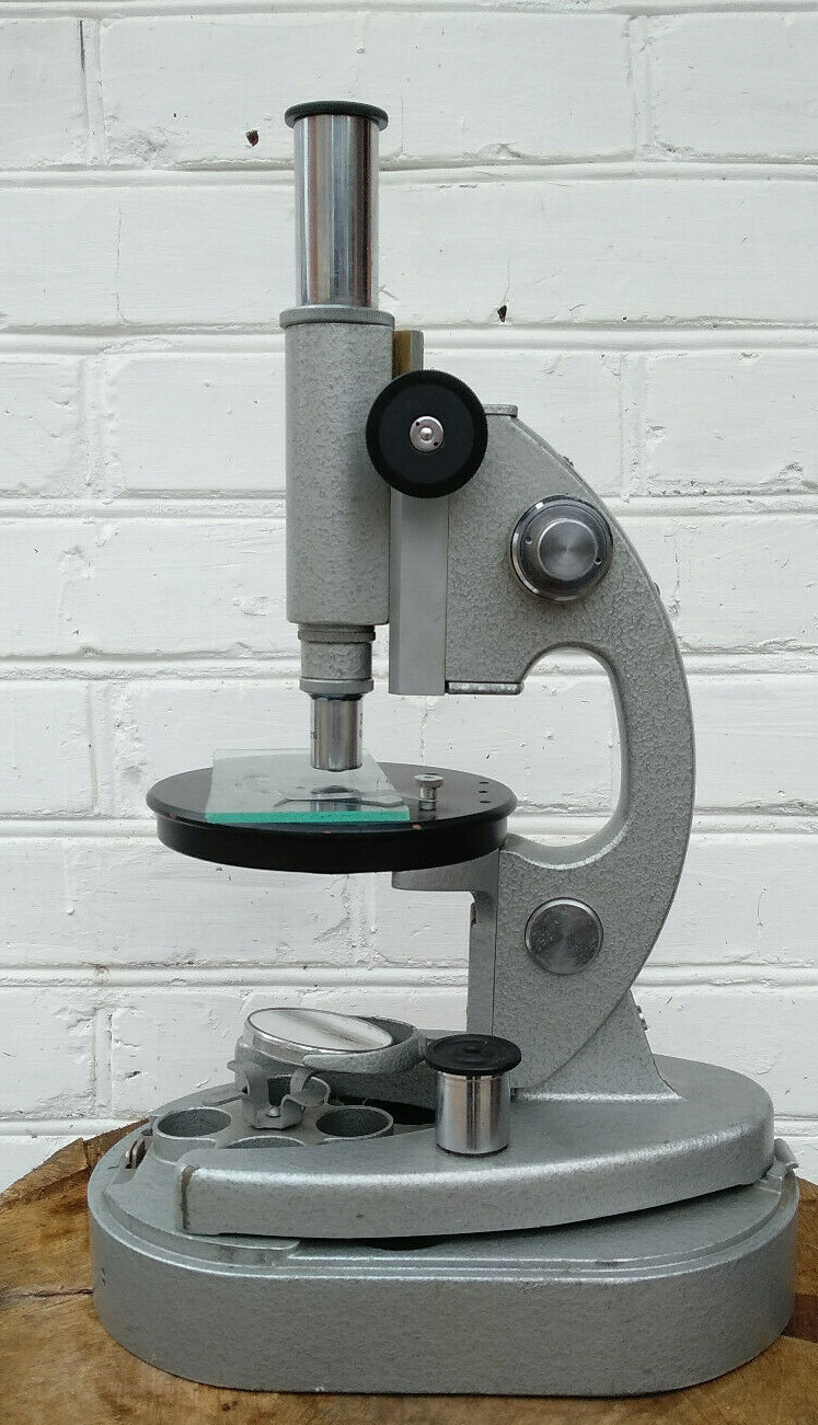 Vintage Microscope USSR With Box MBU-4 Soviet Medical Lab Mocroscope