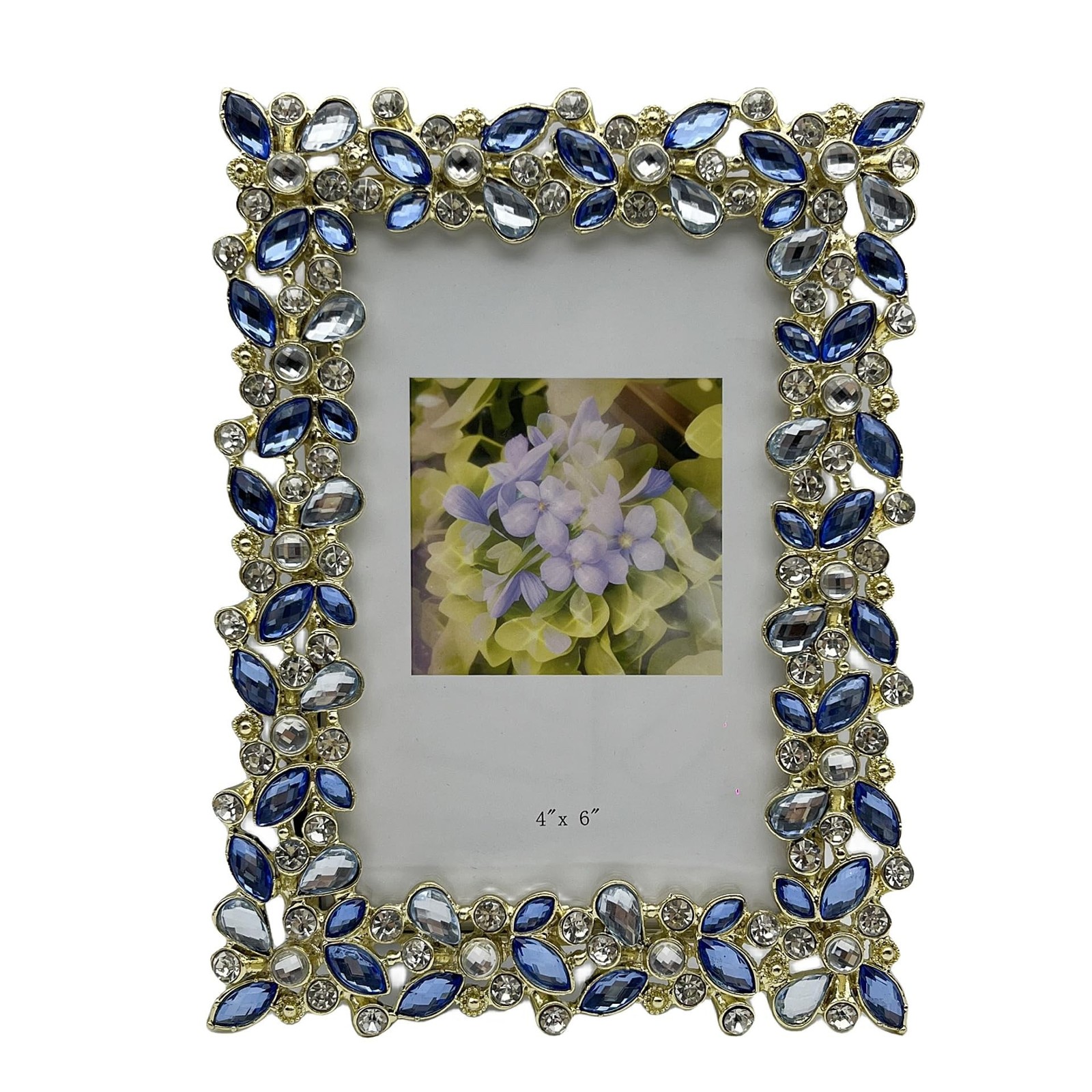 Picture Frame Crystal Photo Frame,Blue Crystal Gemstone Inlay Design With Hd ...