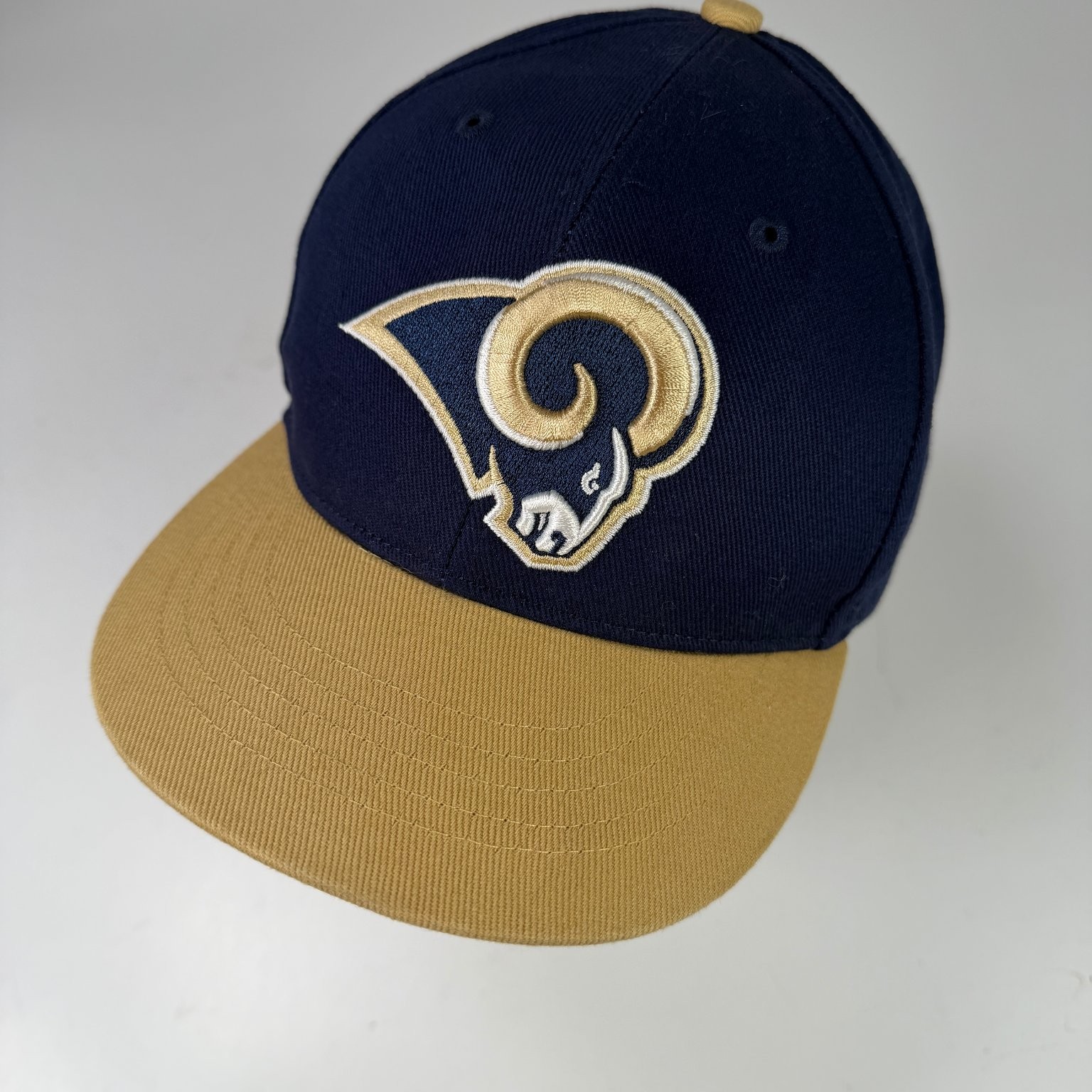 NFL Team Apparel Hat Boys Los Angeles Rams Navy Blue Khaki Adjustable Snapback