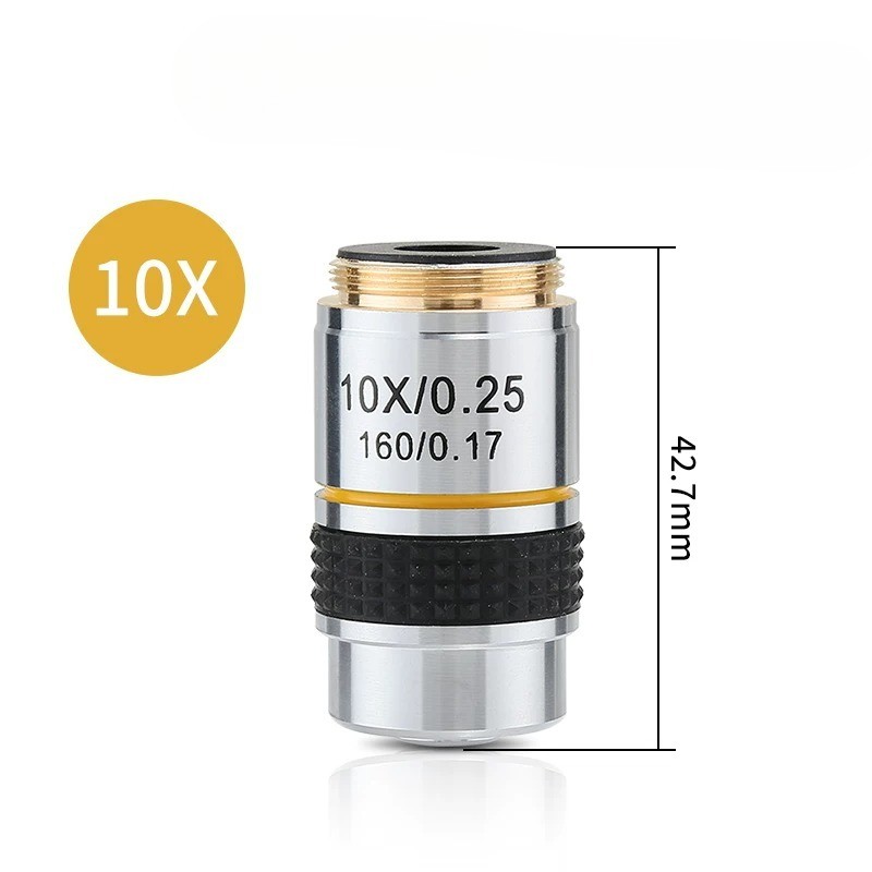 10X Achromatic Objective Lens 195 RMS 20.2mm Biological Microscope Dry Objective