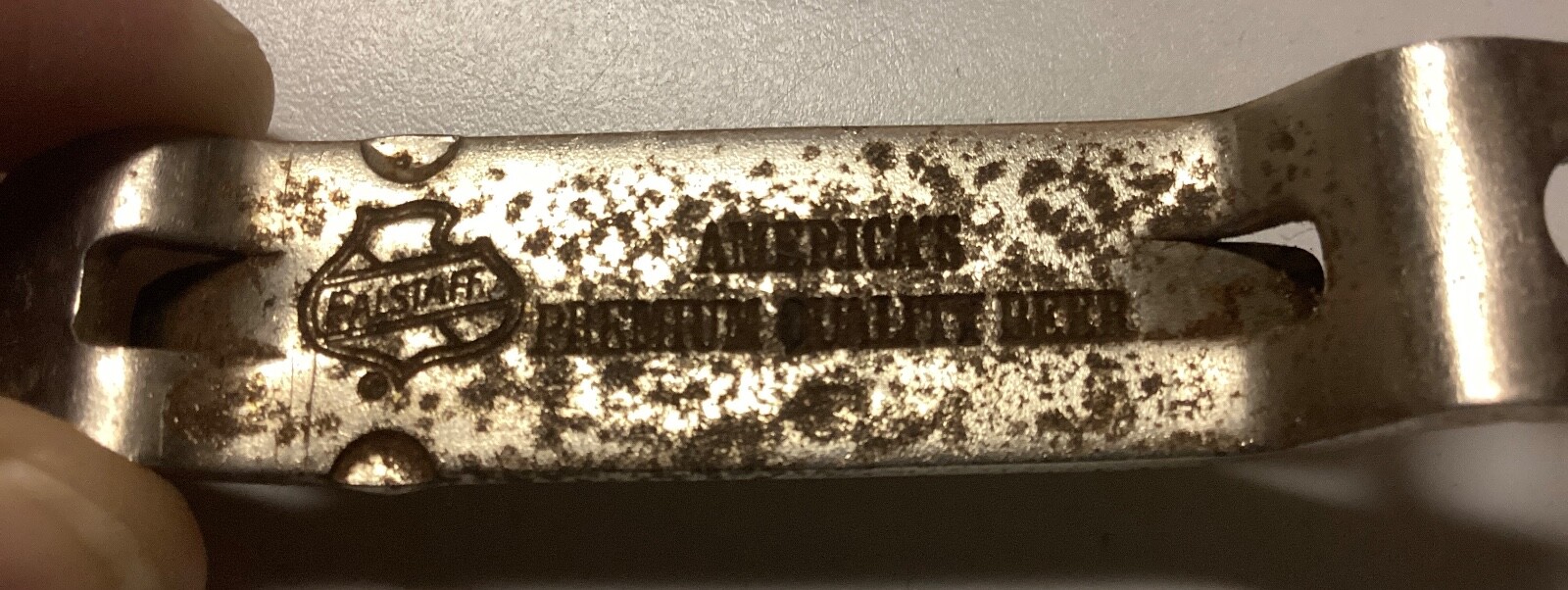 Vintage Falstafe Brewing Premium Beer Can Bottle Opener Church Key Rusted Pitted