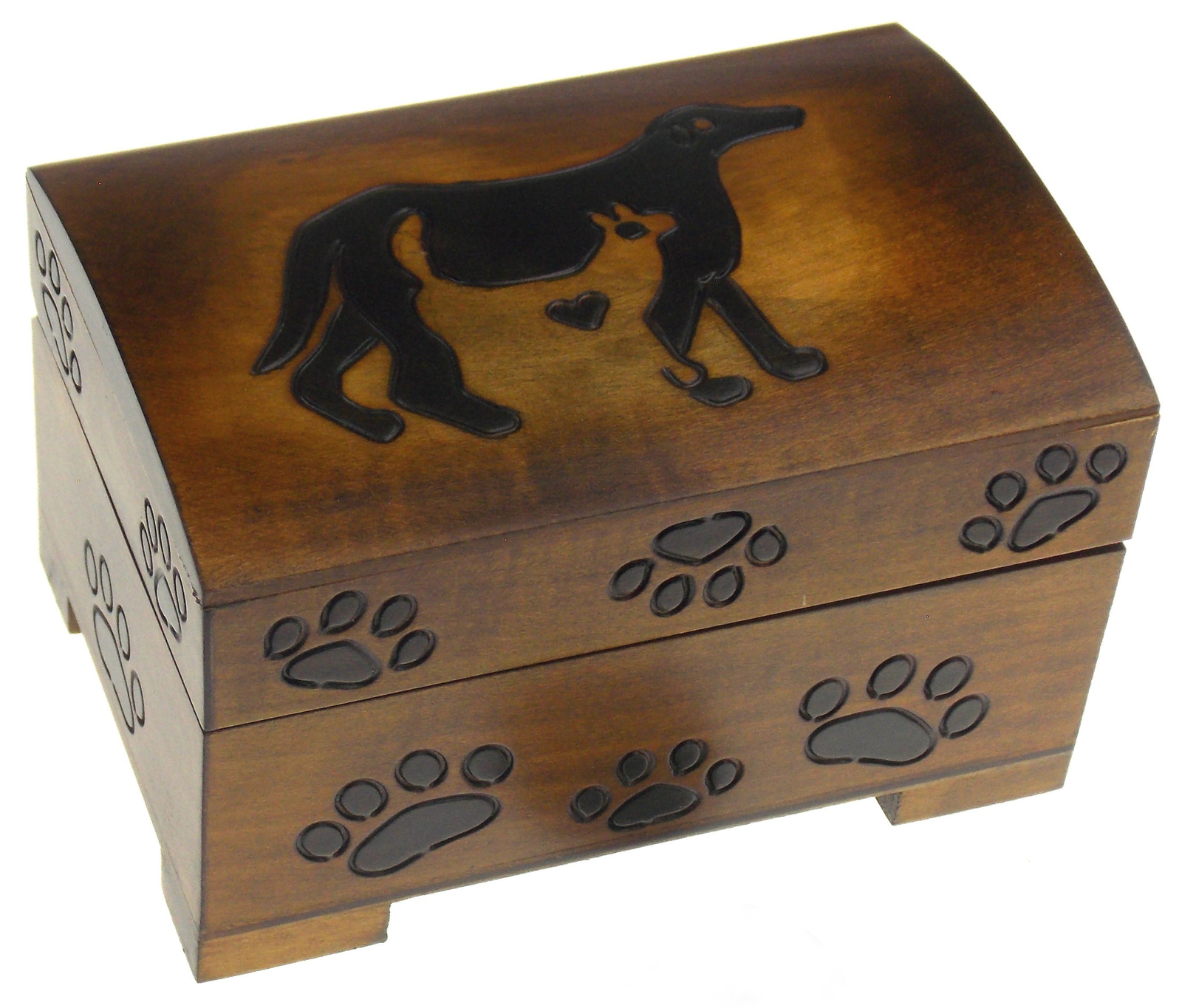 Dog & Cat Wood Jewelry Box Home Charm Gift Trinket Treasure Paw Prints Poland