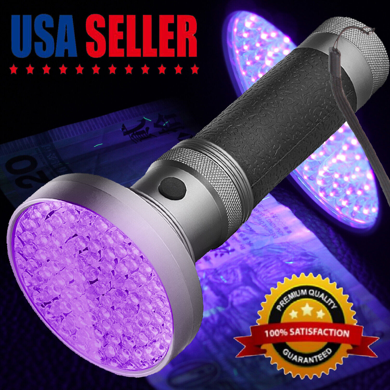 UV Ultraviolet Light 100 LED Flashlight BlackLight 395nM Inspection Lamp Torch