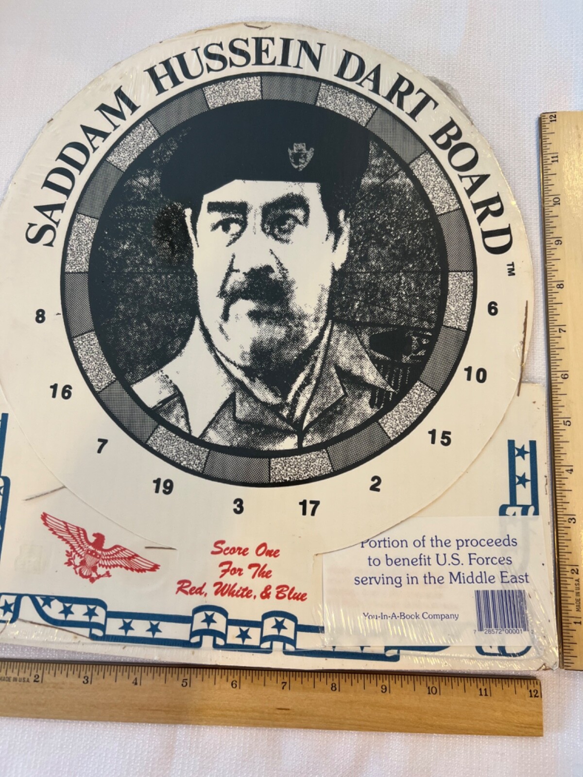Vintage Saddam Hussein Dart Board Gulf War Desert Storm Iraq Patriotic Military