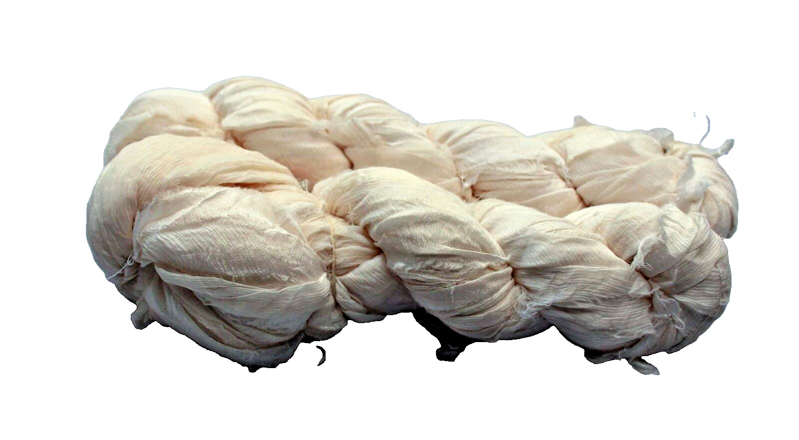 Handmade Recycled Sari Silk Chiffon Ribbon Crochet – White – 500 Grams