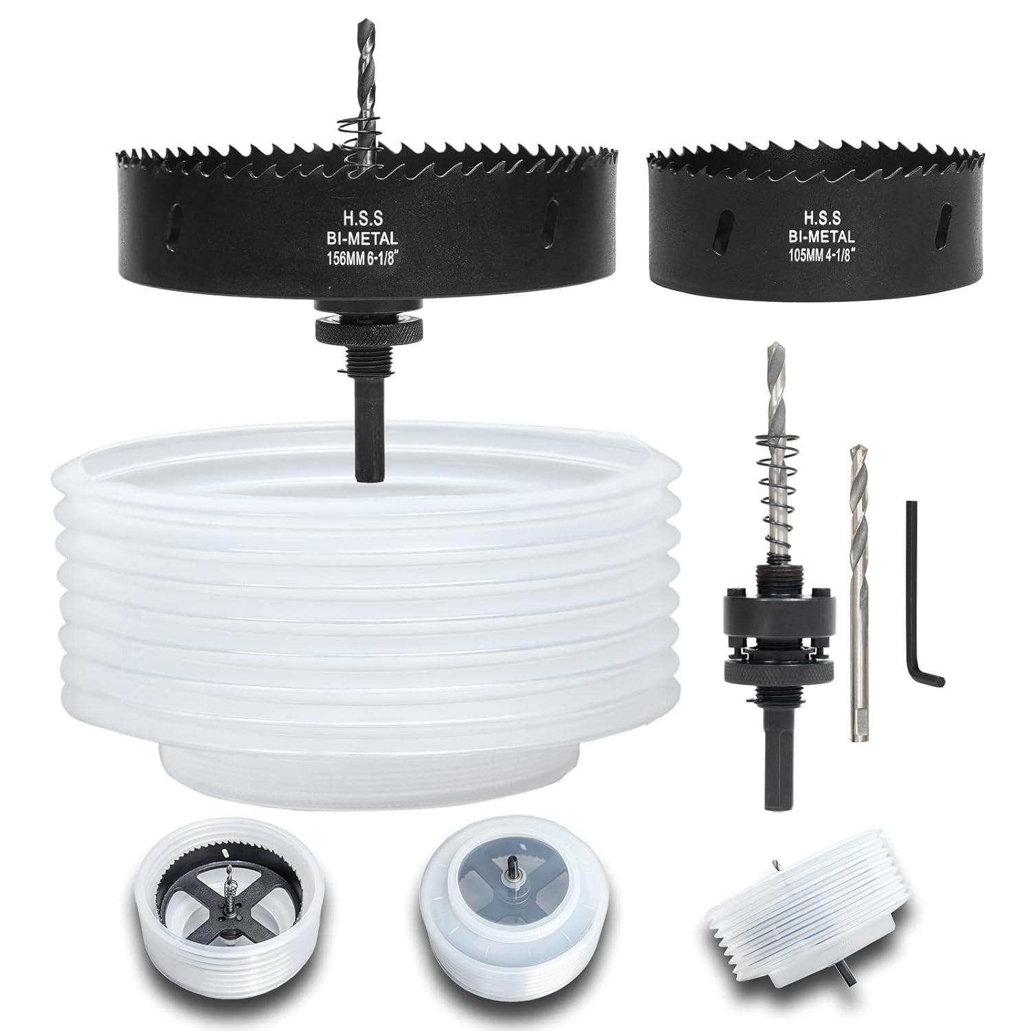 6-1/8 & 4-1/8 Hole Saw for Recessed Lights, 6.1 & 4.1 Inch Hole Cutter with Dust
